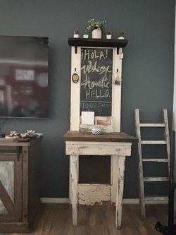 Rustic Farmhouse Chalkboard Hall Tree Stand