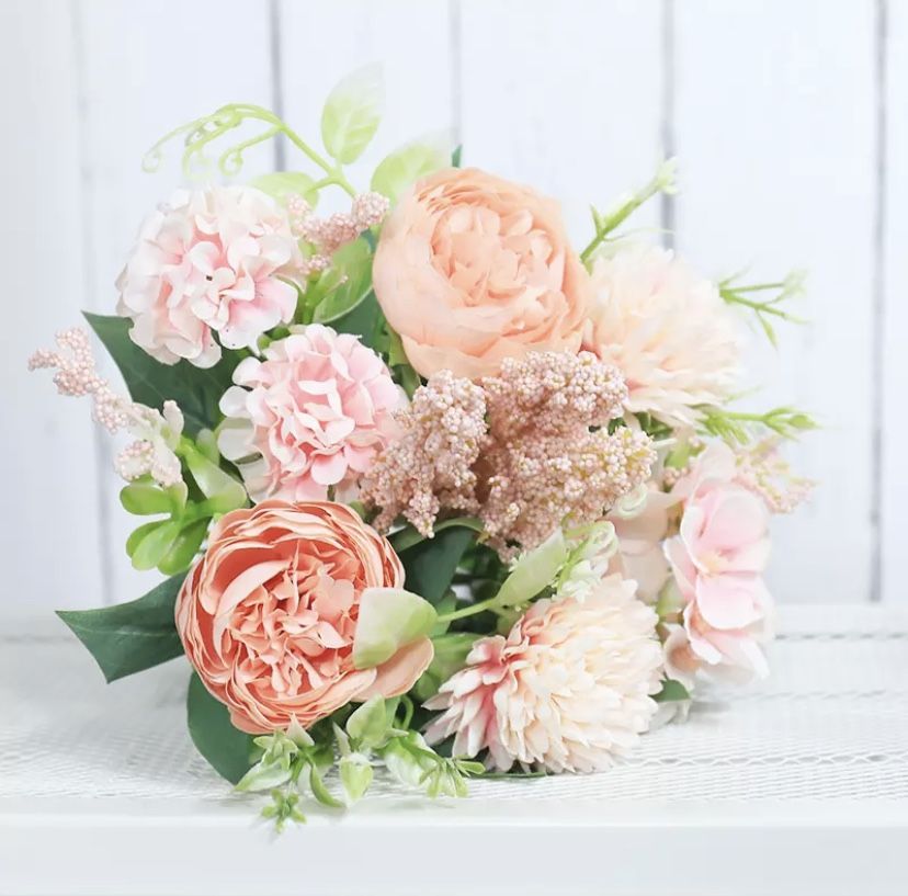 Roses Artificial Flowers White Silk Peony High Quality Sky Blue Bride Bouquet Wedding Decor Fake Flower Home Accessories Craft  Message me if you are 