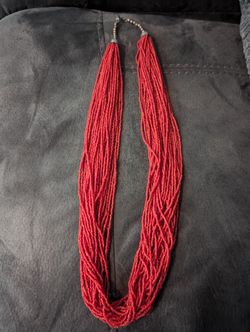 Red Beaded Necklace Red Coral