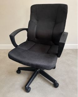 Black Fabric Office Chair with Armrests