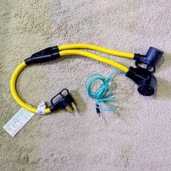 50 AMP 3 Prong Dryer Plug Y Splitter Adapter To EV Or RVs