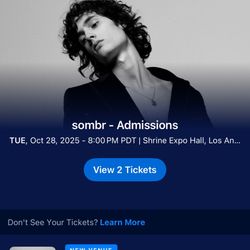 Sombr 2 Tickets For Tonight Oct 28 At The Shrine 8 Pm