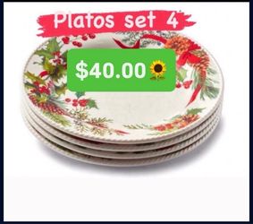 Especial Solo $40.00 Set 4  Medianos para Ensaladas Paste Postres Línea Marbella Princess House Ventas Finales