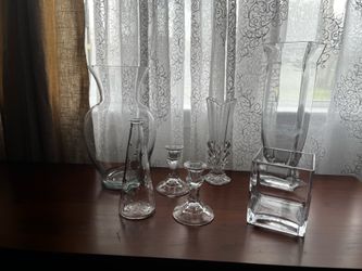 Assorted Glass Vases and Candle holders