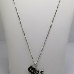 Women's Sterling Silver 925 Chain with Color Stones Charm / Pendant #80353