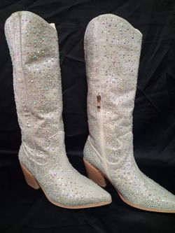 Rhinestone Cowboy Boots Knee High