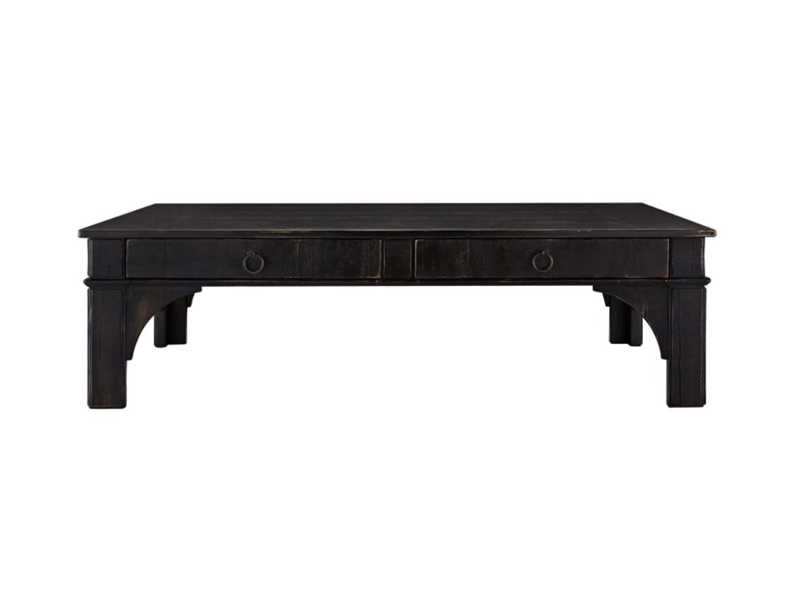 Arhaus Allegro Wood Coffee Table Rubbed Noir 63”