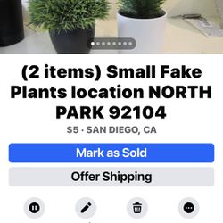 2 Small Fake Plants