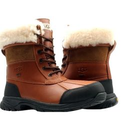 UGG Men's Butte Worchester Brown Leather Waterproof Boots 5521