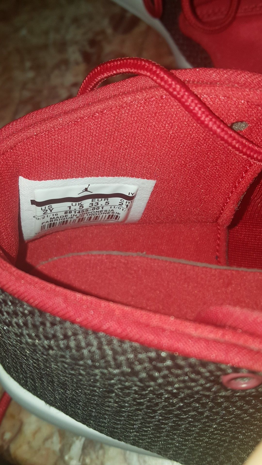 Jordan size 2y