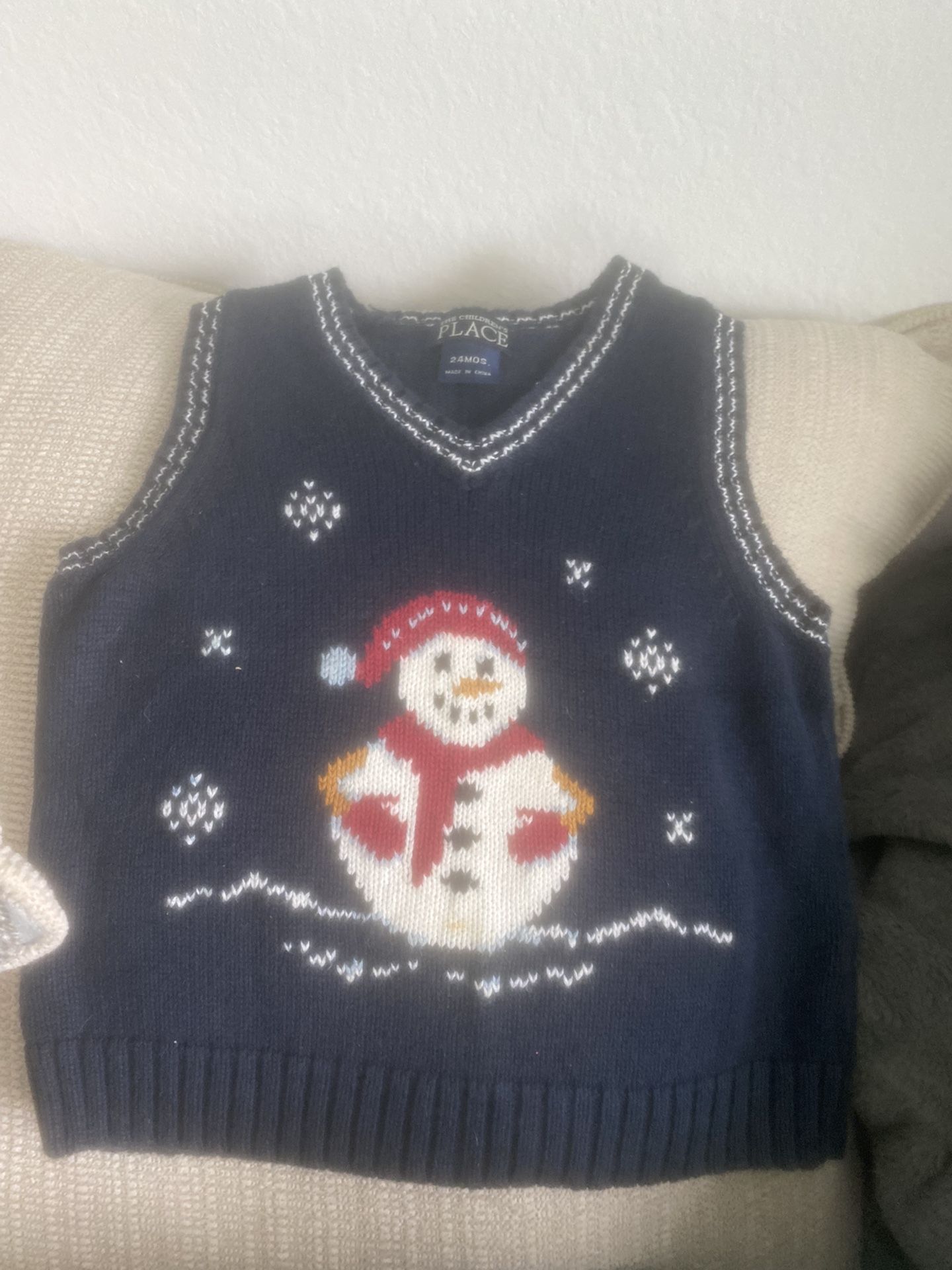 Children’s place snowman sweater vest 24 months