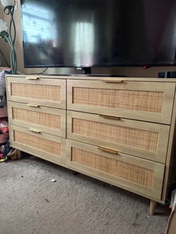 Rattan 6 Drawer Dresser
