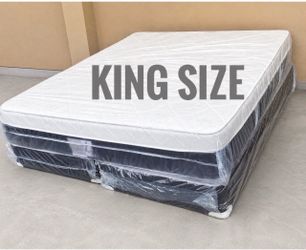 12” King Plush Pillow Top Mattress & Box