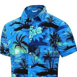 Men's Hawaiian Floral Shirts Casual Short Sleeve Button Down Tropical Holiday Beach Shirts

