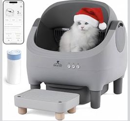 New Upgraded Automatic Litter Box Self Cleaning, with Raised Step