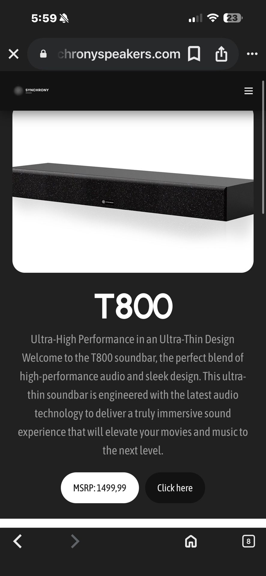 SYNCHRONY T800 Speaker