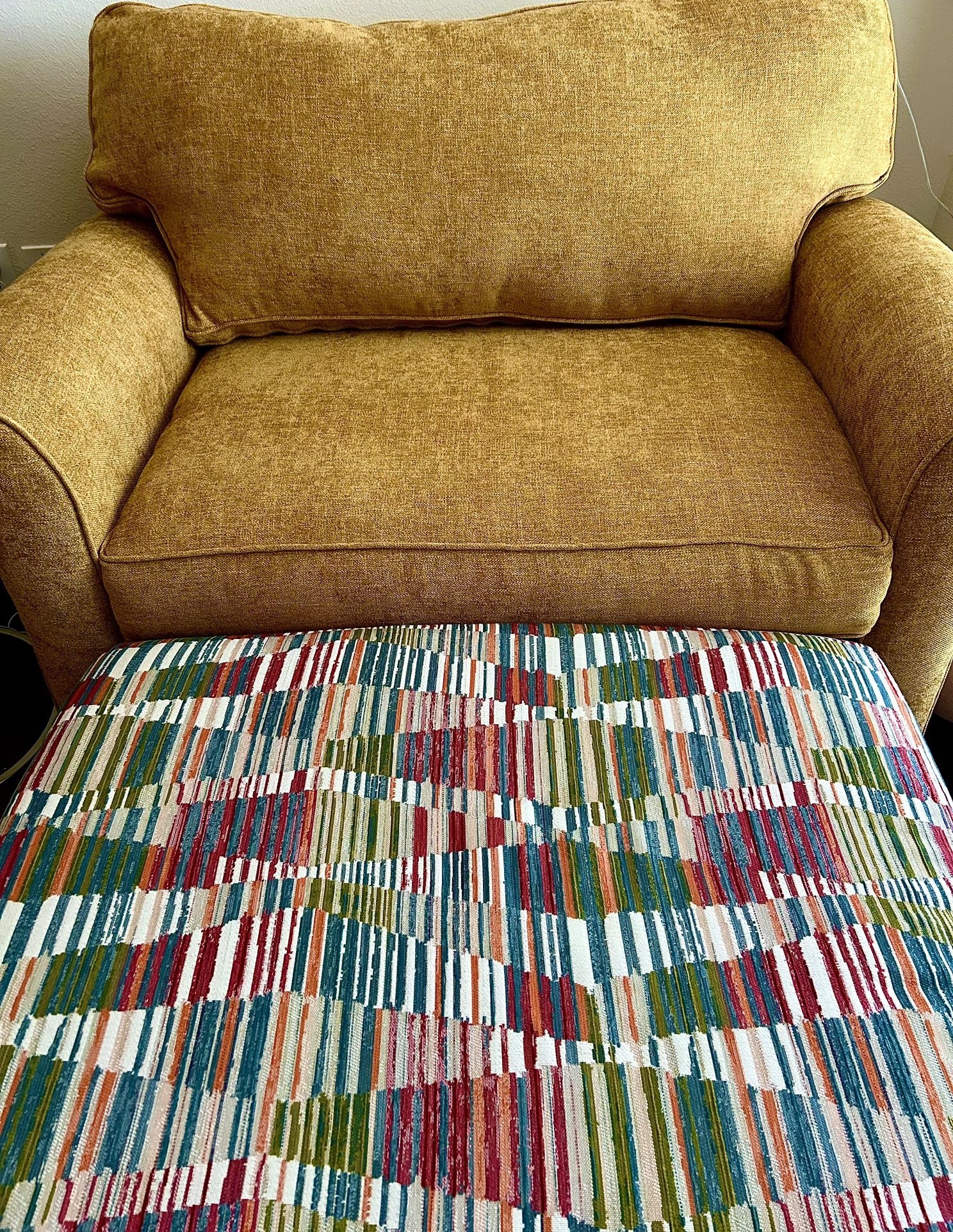 Large Overstuffed Chair with Ottoman