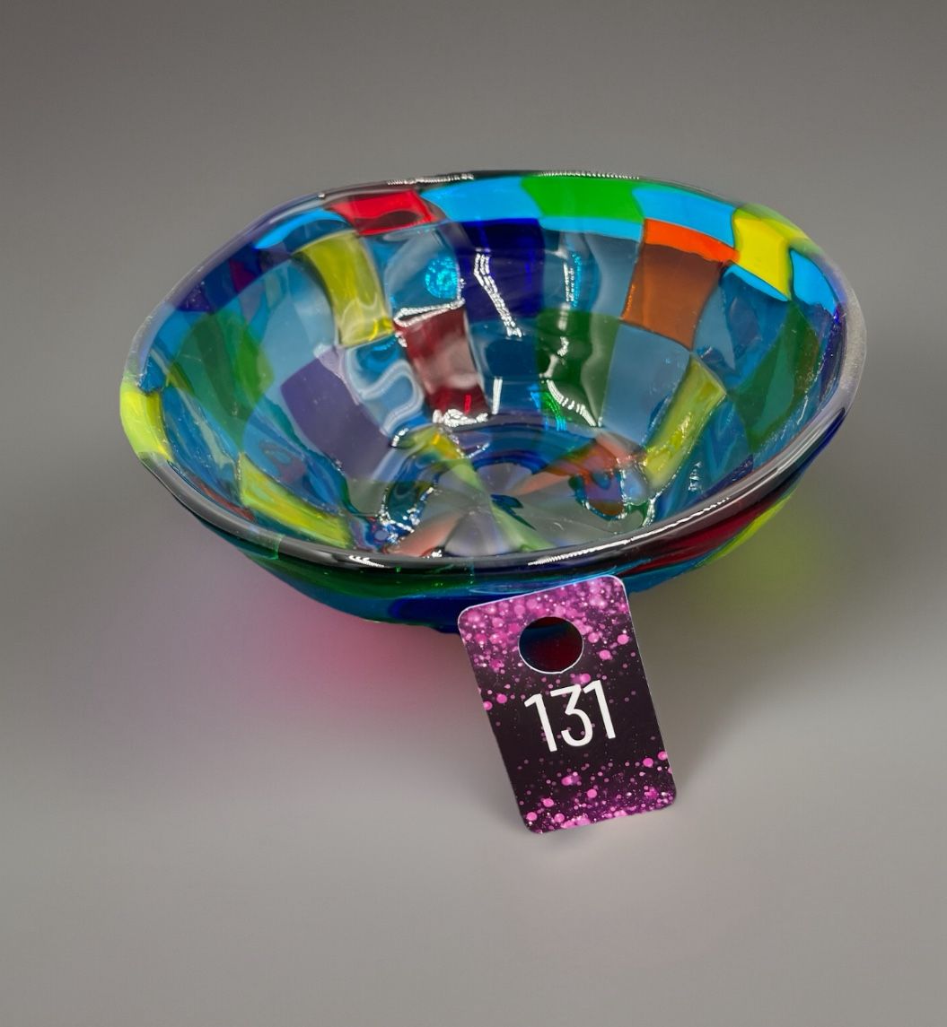 Murano Angelo Ballarin Art Glass Bowl Signed 3.25”H X8.25”across
