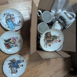 Norman Rockwell Plates and Cups