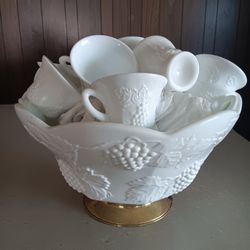 Vintage Punch Bowl And CUP Set 24CT.