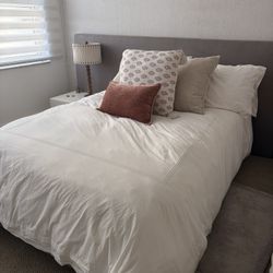 2 Matching Full Size Beds w/ Mattresses & Upholstered Frames – Great Condition