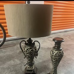 Table Lamp & Candle Holder $40