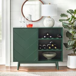 Mid Century Modern Style Green Gray Or White Accent Bar Cabinet S
