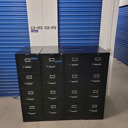 Solid metal file cabinet with key letter size