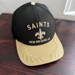 Saints New Orleans Snapback Ballcap Black Gold New