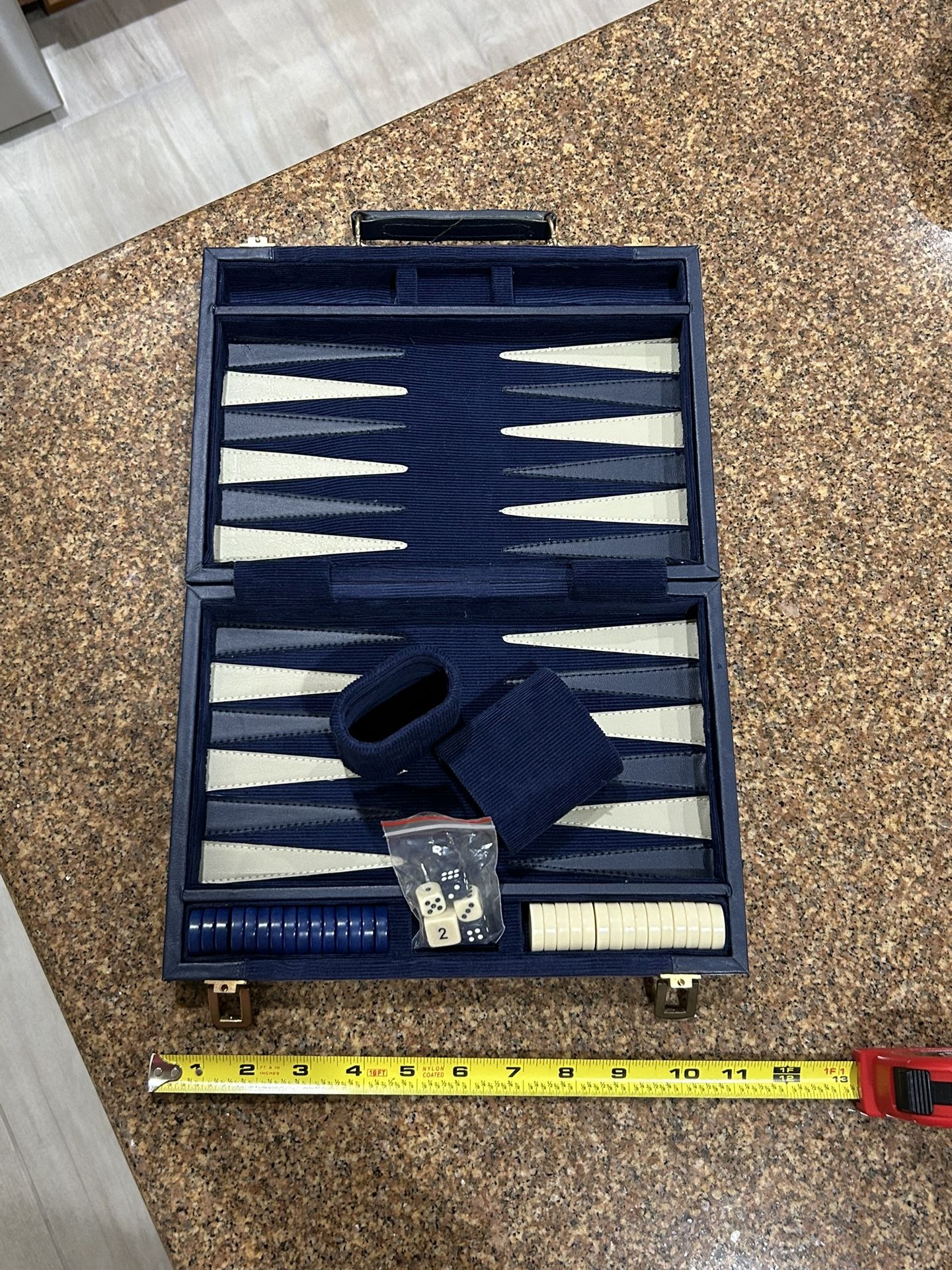 Backgammon Set Travel Folding Case Blue - Complete West Las Vegas See My Listings Summerlin