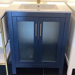 28” Bathroom Vanity Solid wood glass Top Ready For Pick Up 