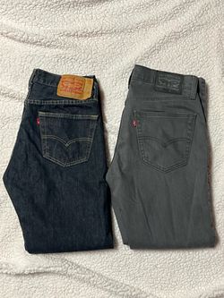 Levi’s dark blue 501 and grey 541