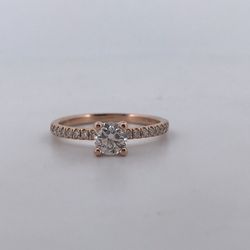 14k Rose gold gia 1.10ct D vvs1 diamond ring size 8.5
