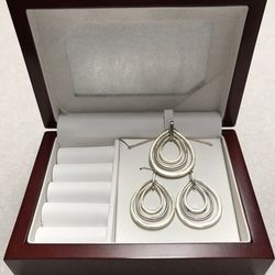 Sterling Silver Pendant and Earrings  - New 