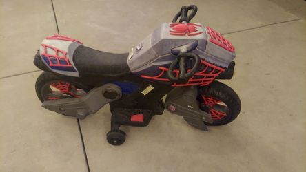 Spiderman power wheel motorcycle