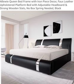 Queen size platform bed and mattress. Lightly used
