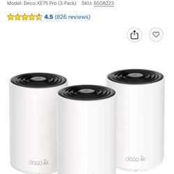 TP-Link - Deco XE75 Pro AXE5400 Tri-Band Wi-Fi 6E Whole Home Mesh System (3-Pack) - White
