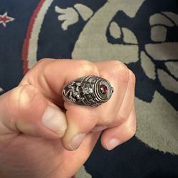 .925 Sterling Silver Dragon Poison Ring