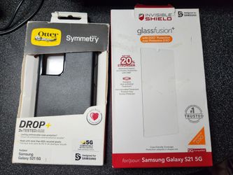 Otterbox Samsung S21 5G Cover and Invisible Shield Glassfusion Screen Protector