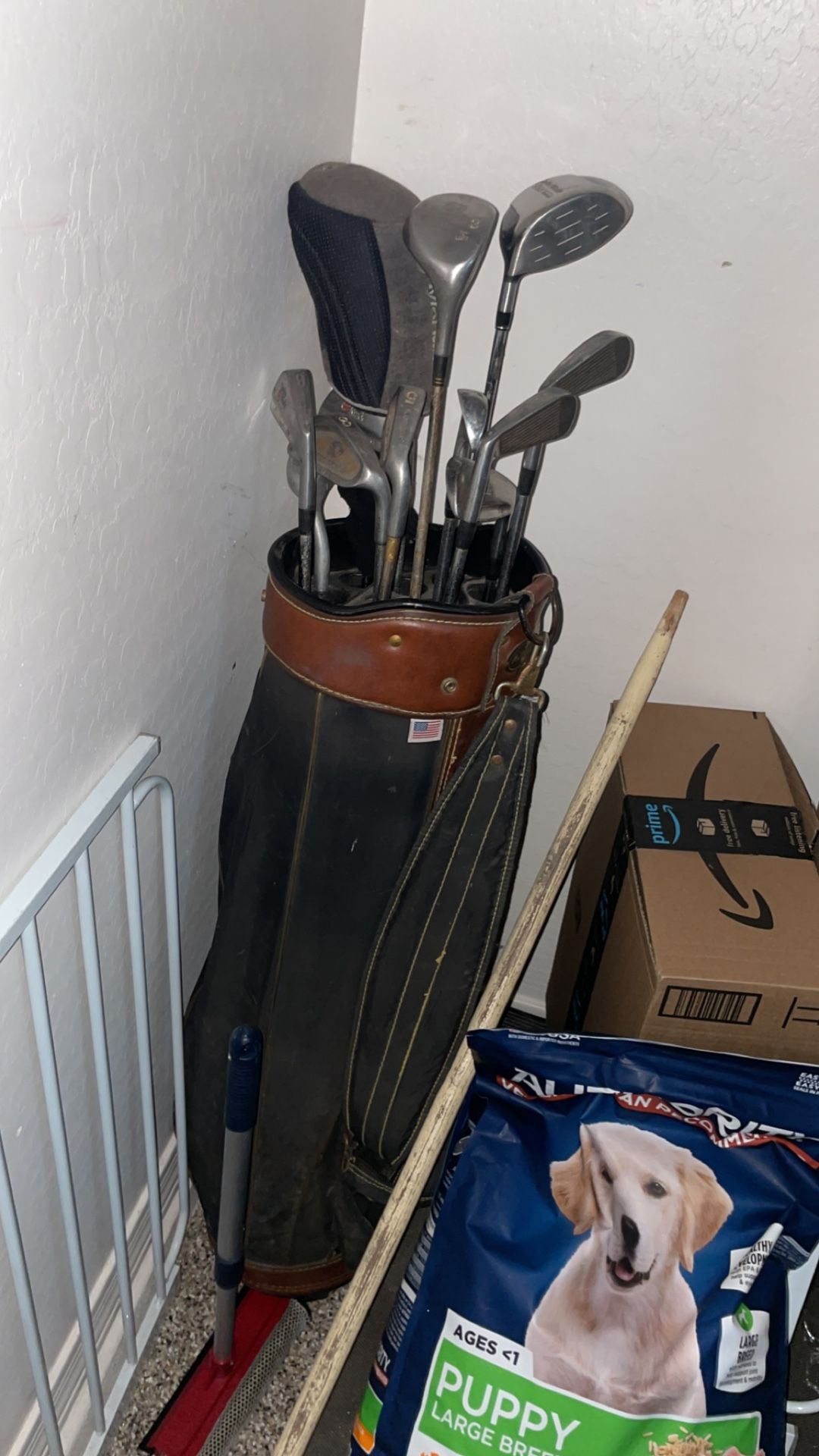 Set of vintage golf clubs