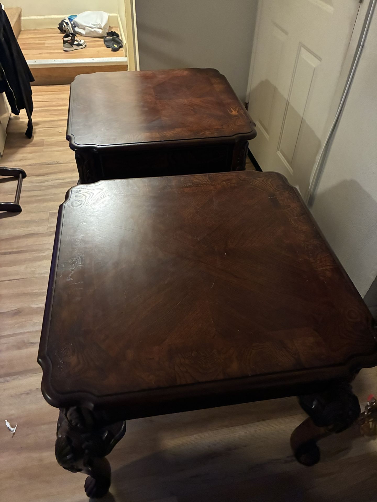 Beautiful Pair Of Antique Large End Tables 