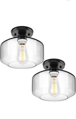 New in box set of 2 light fixture clear lamps chandelier