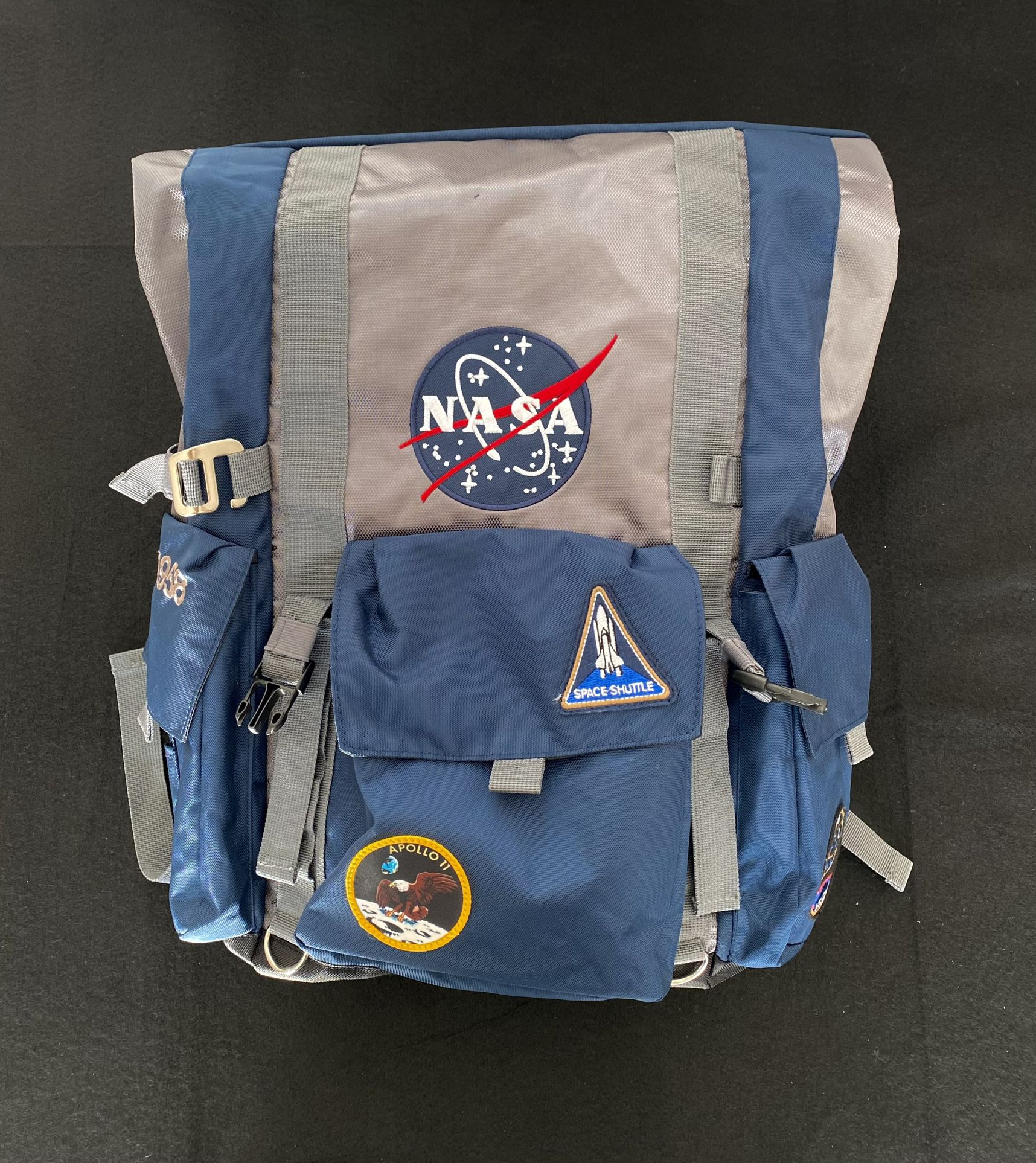 Nasa Roll-Top Backpack Blue And Gray