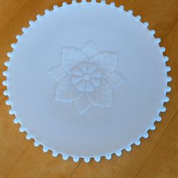 Vintage Imperial Candlewick Milk Glass Serving Plate (11" diameter) -  Decorative plate or Serving Plate