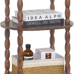 MaxSmeo Side Table, 3-Tier Small End Table Brown