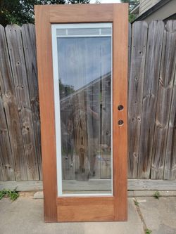 Mahogany Full Lite w Blinds 32x79 Door Frame Available at Additional cost Puerta