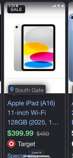 Apple iPad a 16 11 inch like new