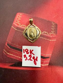 18K Solid Gold Pendant For Wedding 3.2Gr