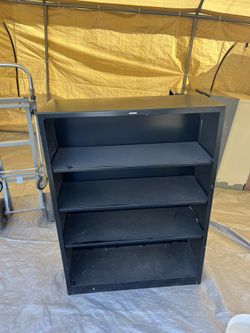 Steel Black Used 4 Tier Shelving Unit 