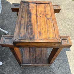 Wood End Table Rustic Farmhouse